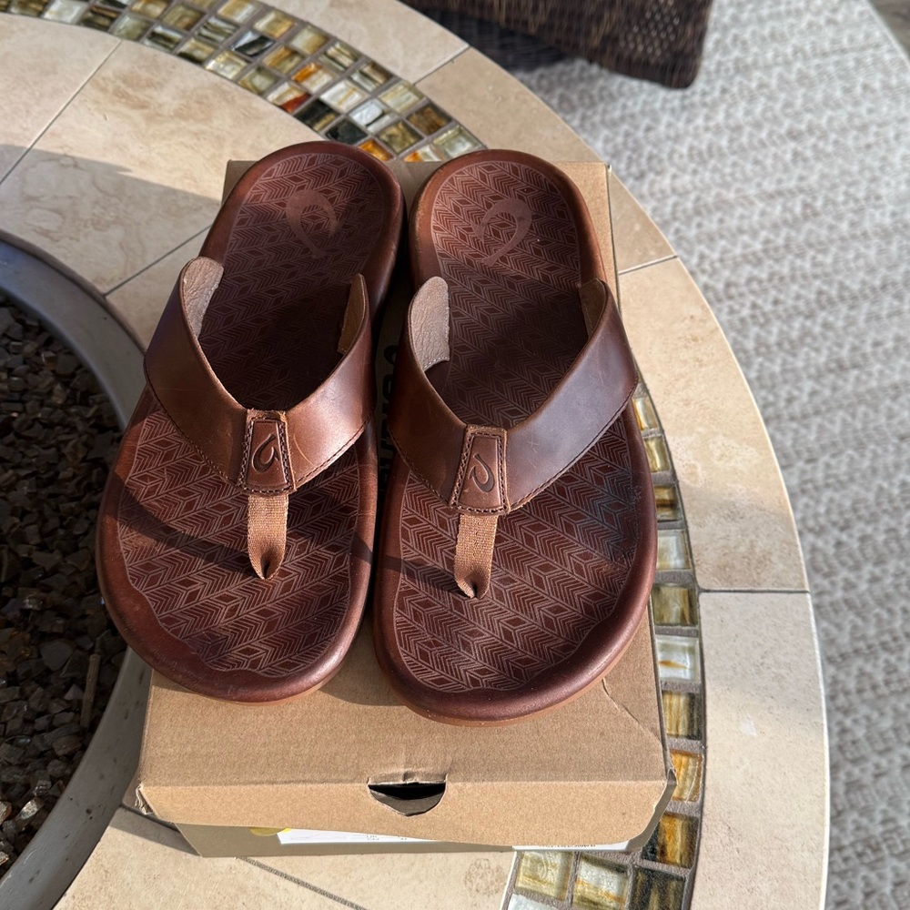 Olukai ‘llikai mens leather sandals flip-flops